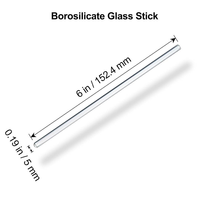 LIFEHIM 15 Pack Glass Stirring Rods: Diameter 5mm Length 6 inch Glass Stir Sticks, Borosilicate Glass Stirring Rod for Mixing Lab - Image 2